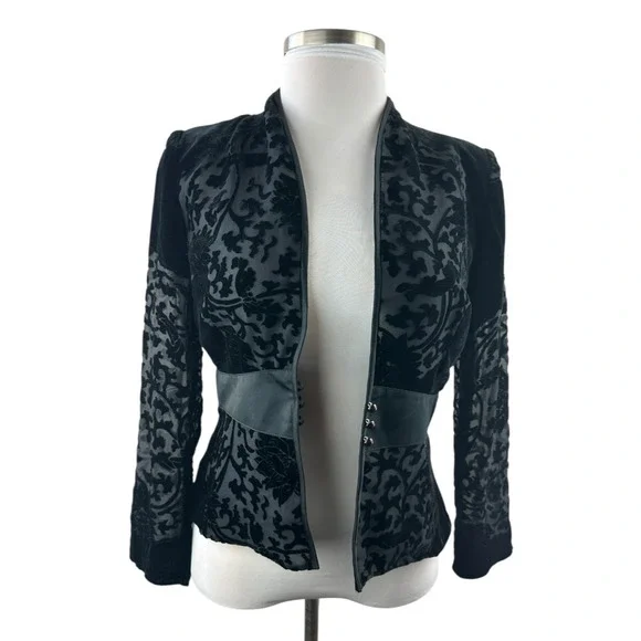 NWT Vintage Ever Beauty Jacket Black Velvet Size 10 Whimsigoth Dark Romantic - Picture 2 of 16